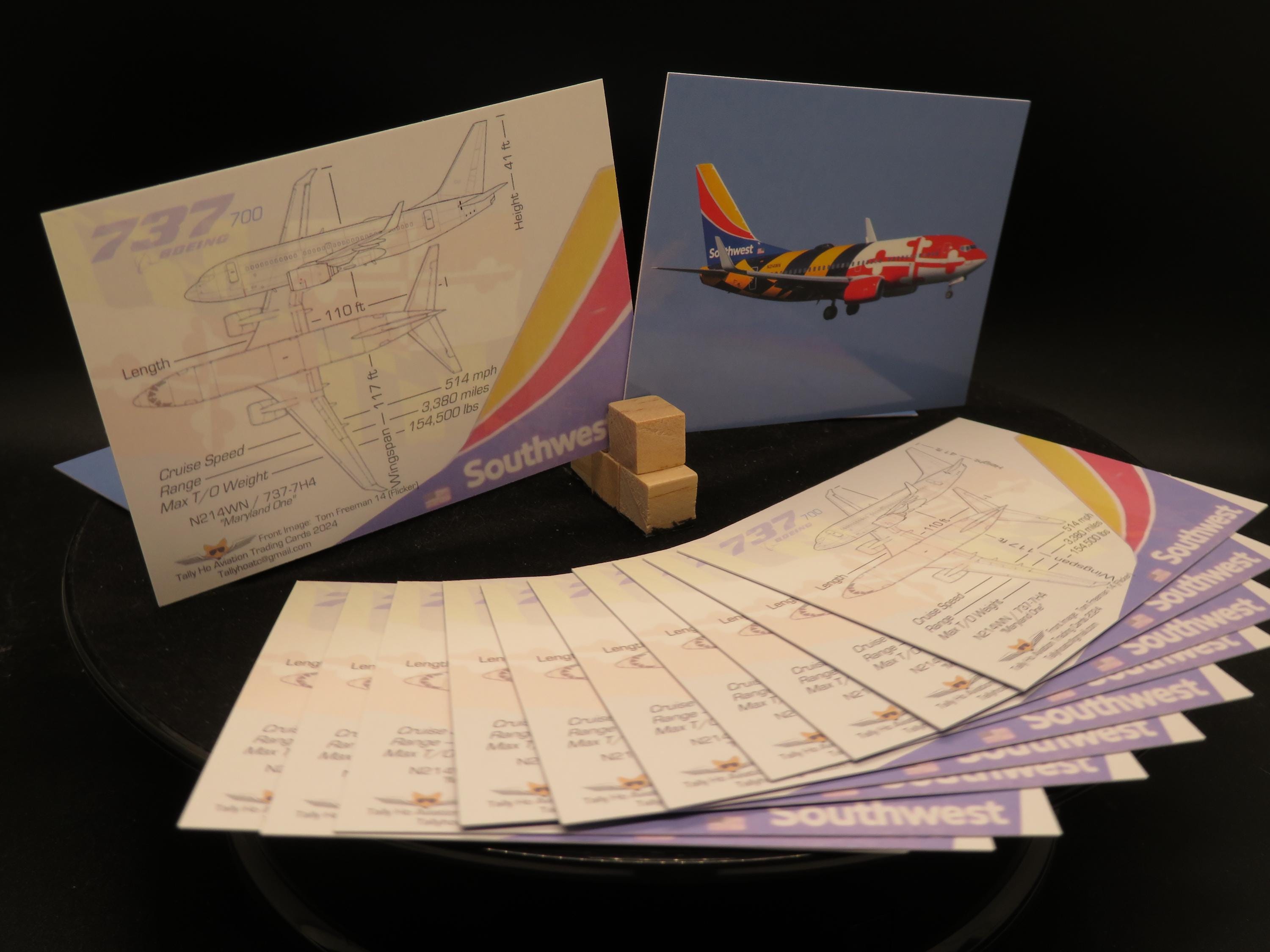 Southwest Airlines 737-700 Set of 25 Airplane Trading Cards