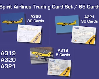 Spirit Airlines Airbus Trading Card Set 65 Cards