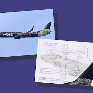 Alaska Fluglinien Boeing 737-800 "Star Wars" - Set von 25 Luftfahrt Sammelkarten - 2,5 "x 3,5" - Airliner Sammelkarte - KOSTENLOSER VERSAND."