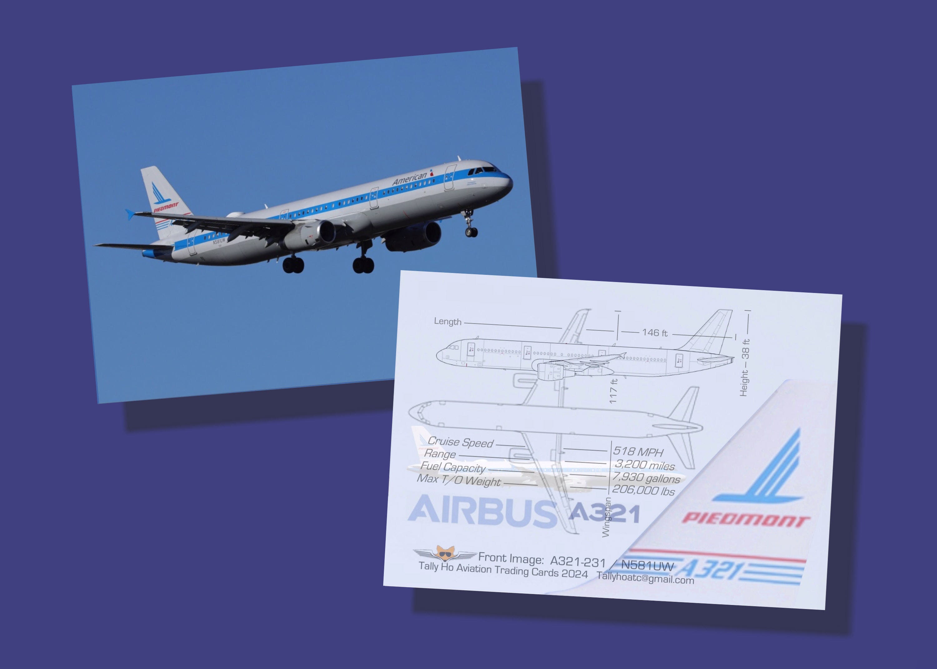American Airlines / Piedmont Airlines Heritage A321 Set of 25