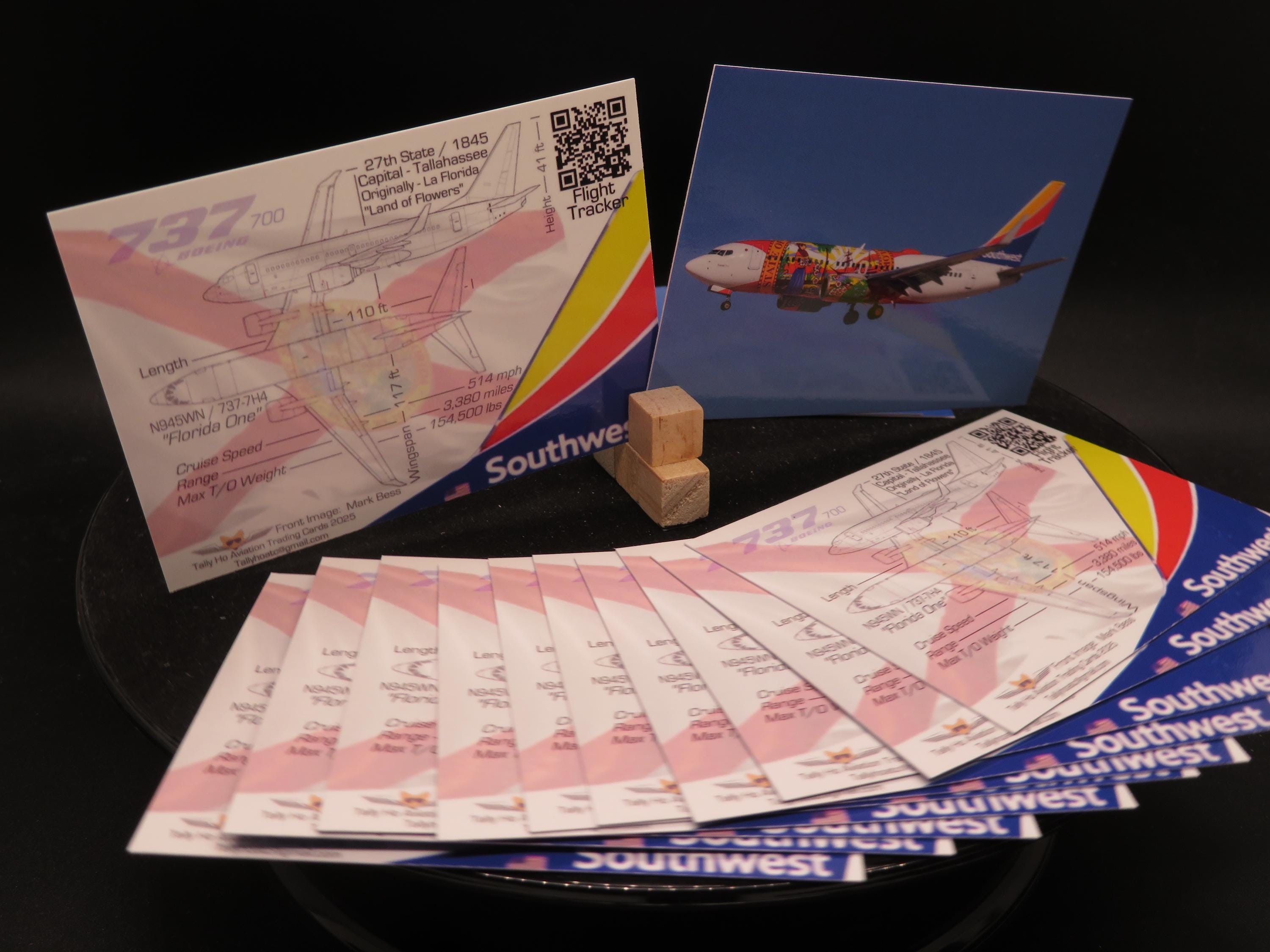 Southwest Airlines 737-700 Set of 25 Airplane Trading Cards