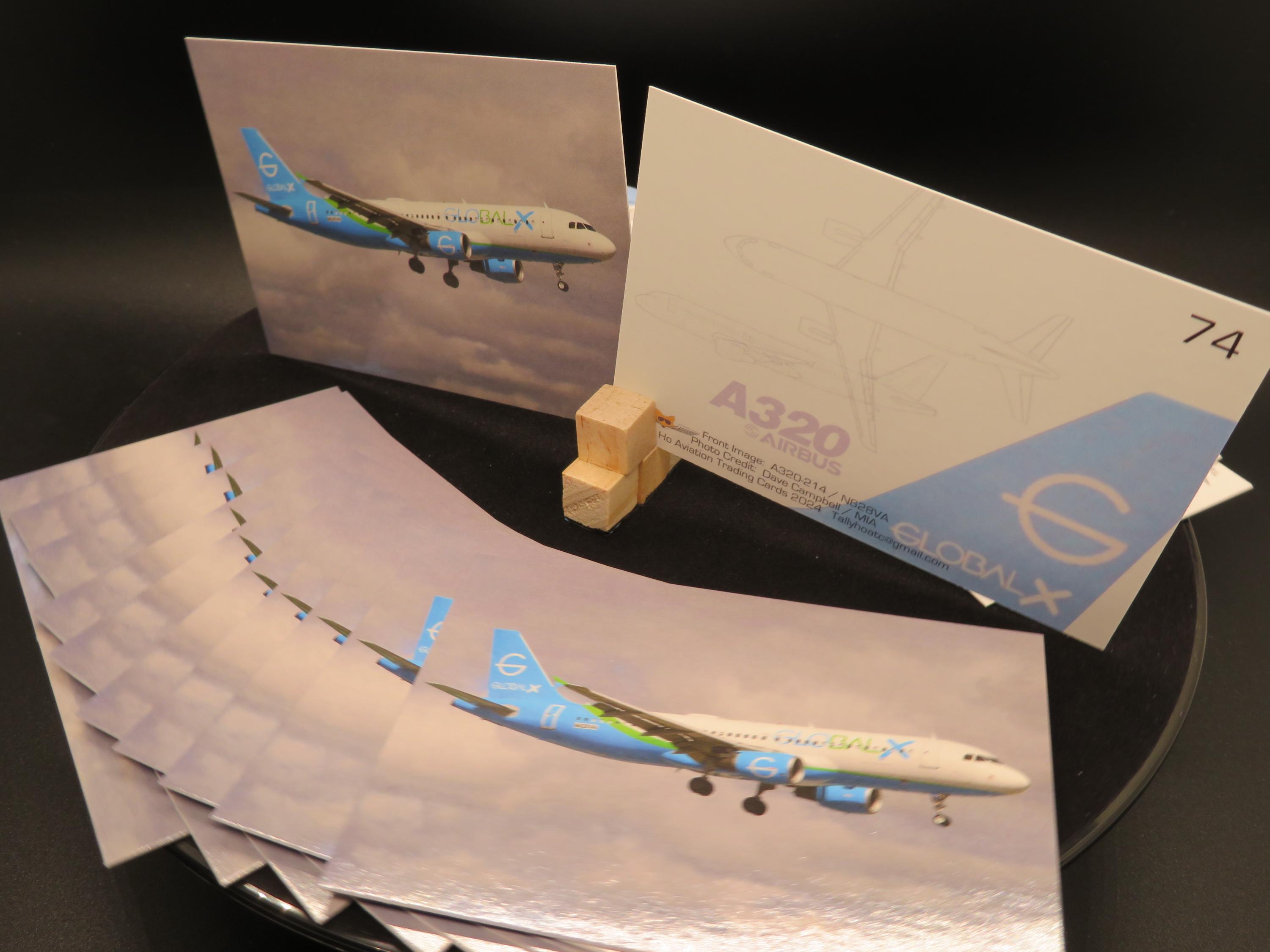 Global X Airlines Airbus A320 Set of 25 Aviation Trading Cards