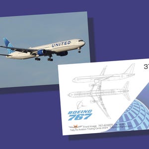 25 x 2,5 Zoll x 3,5 Zoll Sammelkarten für die 767-400 Airline
