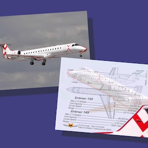 JSX Jet Suitex E135/E145 - Set of 25 Aviation Trading Cards - 2.5