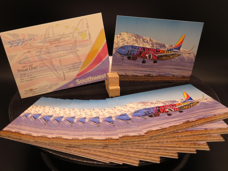 Southwest Airlines 737 Max 8 Set of 25 Airplane Trading Cards - 2.5