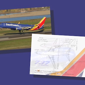 サウスウエスト航空 737-800 飛行機トレーディングカード 25枚セット - 2.5インチ×3.5インチ - 飛行機コレクターカード - 送料無料