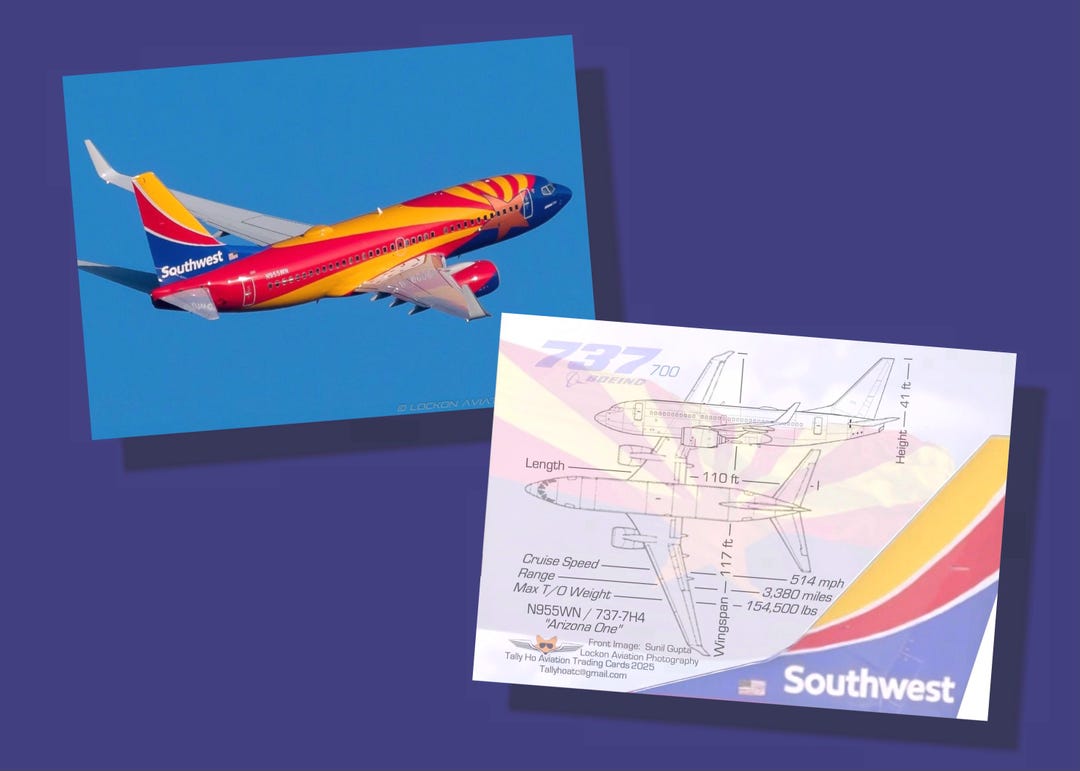Southwest Airlines 737-700 Set of 25 Airplane Trading Cards