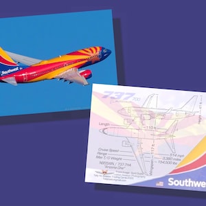 Southwest Airlines 737-700 Conjunto de 25 cartões colecionáveis de avião - "Arizona One" - 2,5" x 3,5" - Cartão de colecionador de companhias aéreas - FRETE GRÁTIS