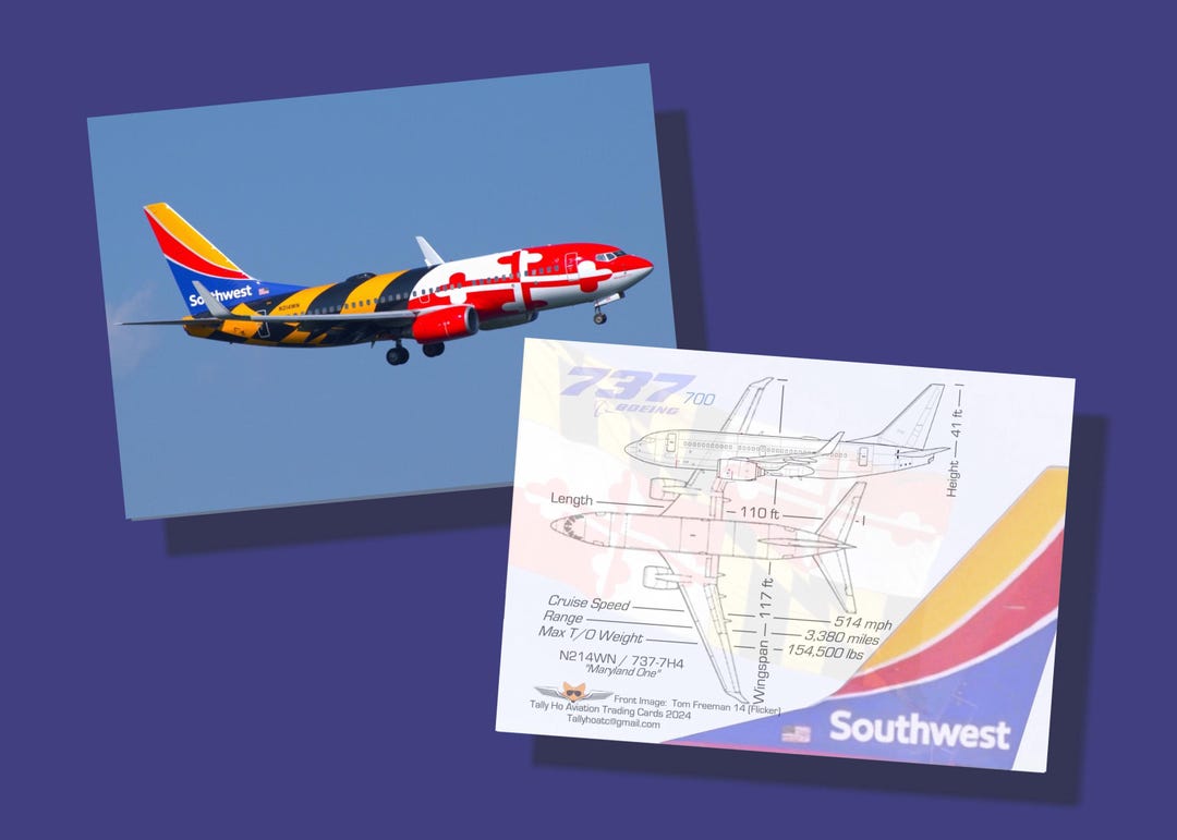 Southwest Airlines 737-700 Set of 25 Airplane Trading Cards
