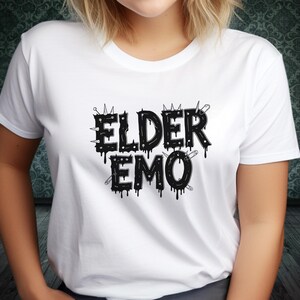Funny Elder Emo Tee Shirt | Karaoke Humor T-Shirt for Husband Boyfriend Millennial Mom | Post Hardcore Early 2000s Screamo Music Lover Gift