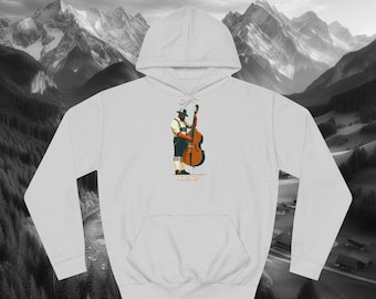 Aufgspuit Bass unisex hoodie, perfect with leather trousers in the beer garden and in the tavern, great gift for every folk music fan