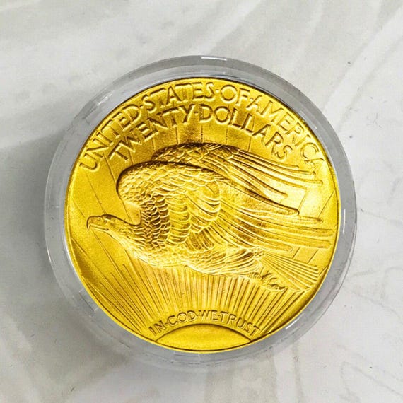1927 D SAINT GAUDENS 20 Dollar Gold Plated Coin Commemorative Rare