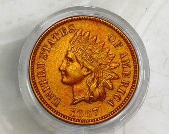 MONETE 1867 Testa d'indiano Moneta da un centesimo da collezione Monete commemorative rare da collezione