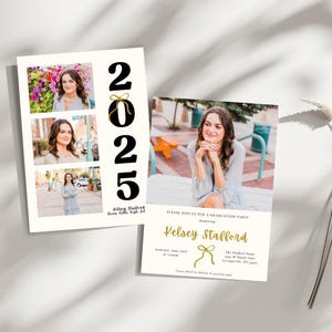 Klasse von 2025 Graduierung Ankündigung Bündel Canva Vorlage grad Party Einladung Graduierung College Fund QR Karte Graduierung Danke