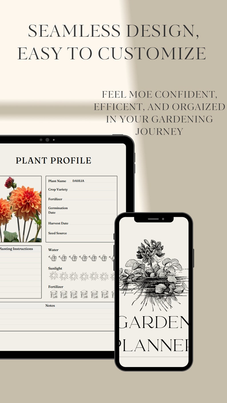 View of Digital Garden Planner, Journal, Plant Log ,garden Organizer, Plant ...