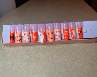Uñas postizas personalizadas pintadas a mano