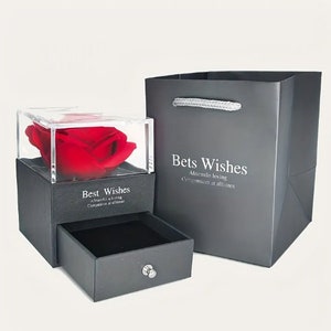 Fashion 925 Silver Plated Jewelry Set - Red Zircon Necklace, Earrings & Ring (Sizes 6/7/8/9), Gift Box Included