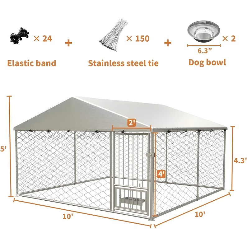 10x10 Durable Outdoor Pet Kennel, Dog Kennel. Etsy