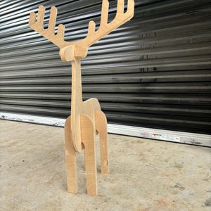 Free Standing Wooden Reindeer