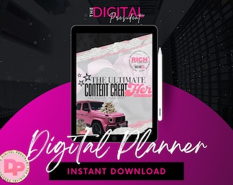 The Ultimate Content CreatHer Planner, Undated Digital Planner, iPad Planner, undated Calendar, Content Creator Planner, Content Planner