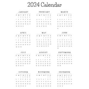 2024-2026 Printable Yearly Calendar Bundle Minimalist Design Instant ...