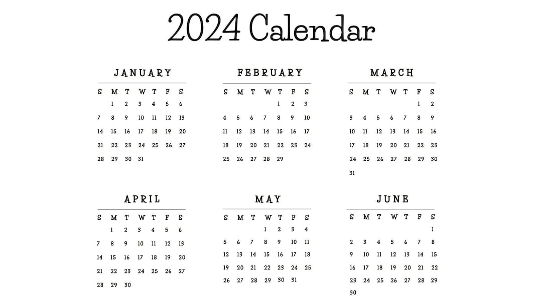 2024-2026 Printable Yearly Calendar Bundle Minimalist Design Instant ...