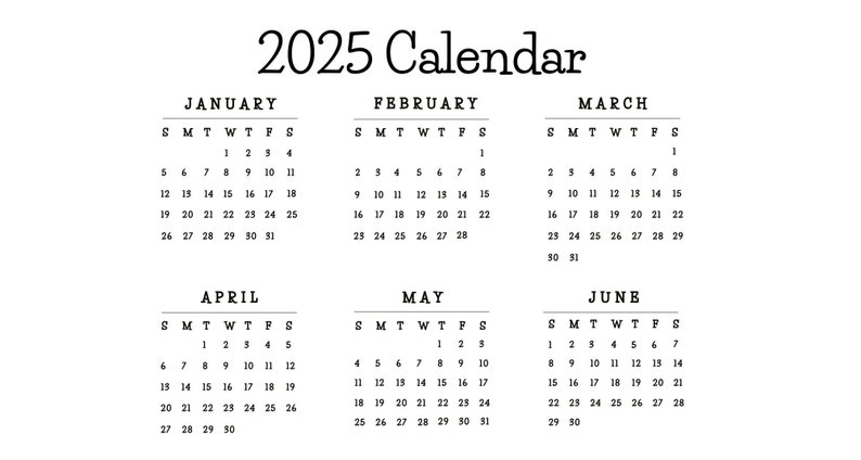 2024-2026 Printable Yearly Calendar Bundle Minimalist Design Instant ...