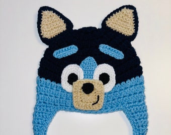 Blau Heeler Mütze | Inspiriert von Bluey | Handarbeit - gehäkelt