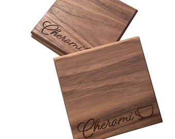 Posavasos grabados de 4" x 4" (juego de 4)