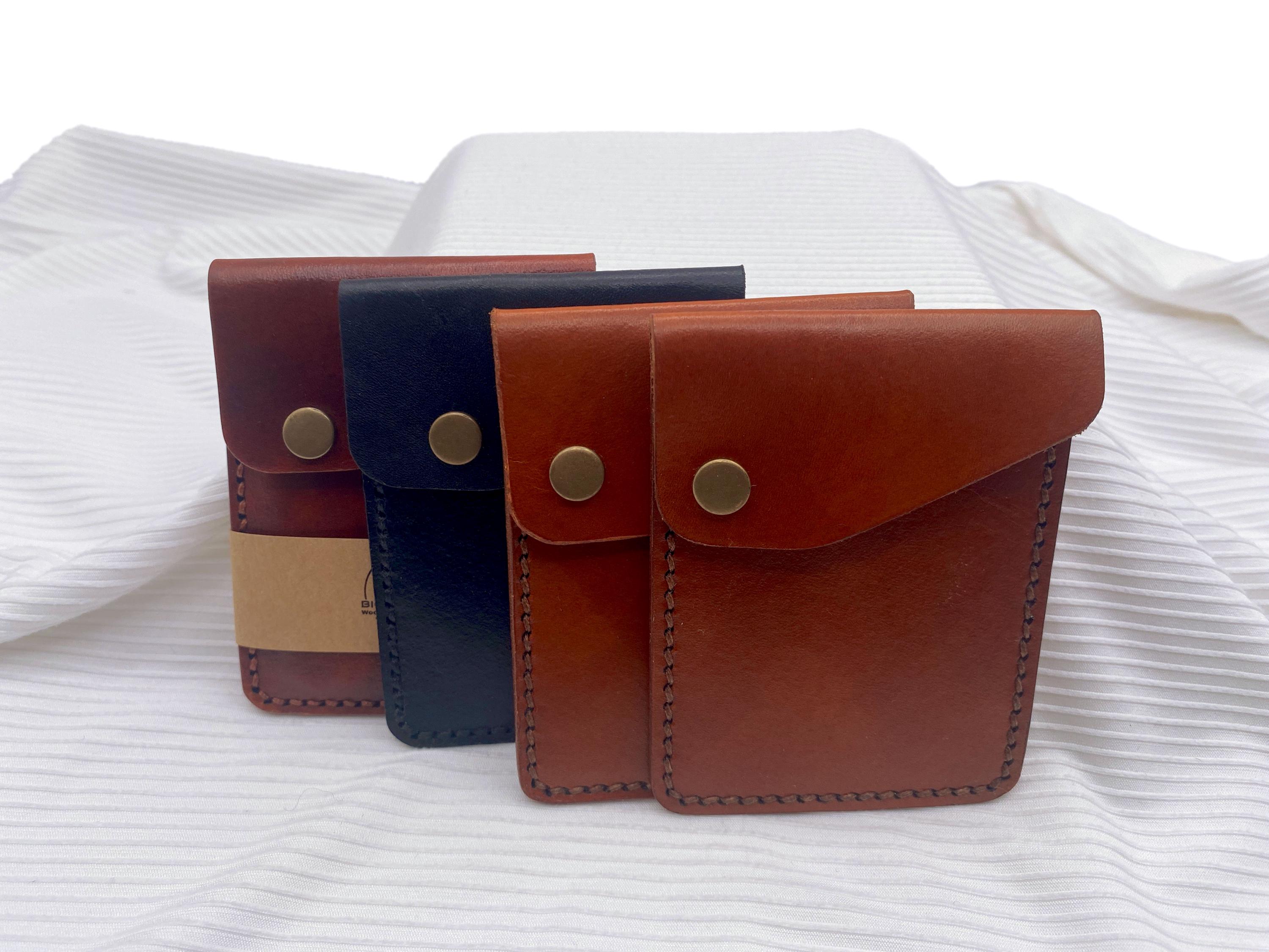 Minimalist Vertical Wallet with Snap Front Pocket.