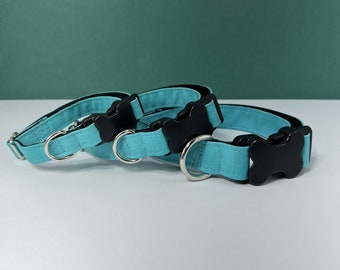 Handmade Adjustable Dog Collar - Teal Me About It