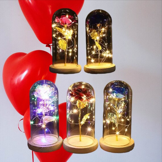 Regalo Fonna Rose Conservate In Cupola Di Vetro - Con Luce LED Regalo Donna 1119759