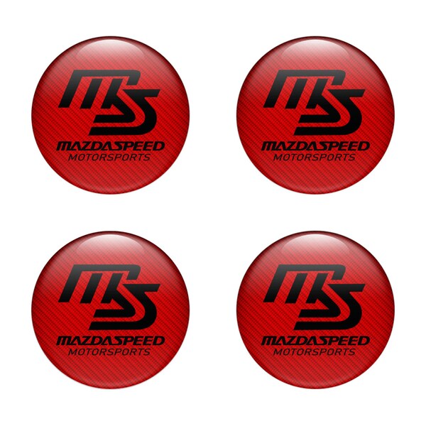 4 model high quality set of 4 silicone stickers logo Mazda suitable for wheel covers rims,tuning, decoration and other flat surfaces