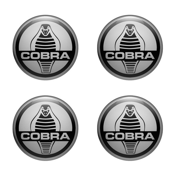 4 modelos Juego de 4 pegatinas de silicona de alta calidad con el logotipo COBRA adecuado para cubiertas de ruedas, llantas, tuning, decoración y otras superficies planas