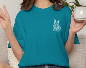 Language Teacher Shirt, Multilingual Cat Tee, Spanish French Italian Shirt, World Language Teacher Gift, Bookish Cat Shirt