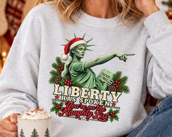 Naughty List Sweatshirt, Sophie Cunningham Christmas Sweatshirt, Lady Liberty Crewneck, Funny Christmas Gift, Holiday Gift for Her