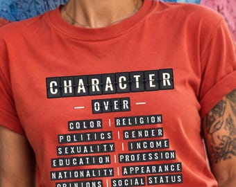 Big Fan of Human Rights Shirt, Character Matters Equality Tee, Social Justice Fairness Inclusion Kindness, Comfort Colors Graphic T-Shirt