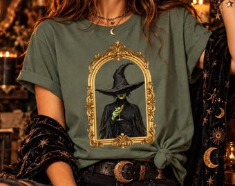 Gothic Witch Shirt, Witchy Aesthetic Tee, Vintage Witch Portrait, Whimsigoth Clothing, Dark Feminine Graphic Tee, Witch Lover Gift