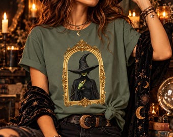 Martini Lover Shirt, Cocktail Lover Graphic Tee, Witchy Happy Hour Shirt, Vintage Gothic Art, Girls Night Out Gift, Witch Shirt