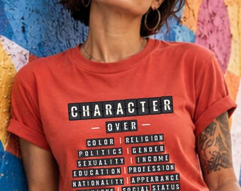 Big Fan of Human Rights Shirt, Character Matters Equality Tee, Social Justice Fairness Inclusion Kindness, Comfort Colors Graphic T-Shirt