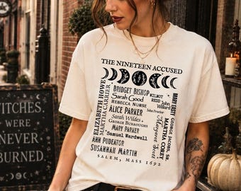 Salem Witch Trials Shirt, The Nineteen Accused Salem 1692 T-Shirt, Salem Massachusetts Witch History Tee, Historical Witch Shirt, Girls Trip