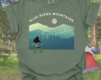 Blue Ridge Mountains Shirt, Bigfoot Shirt,  Blue Ridge Parkway Shirt, North Carolina Shirt,  Blue Ridge Mountains Gift, Asheville NC Shirt