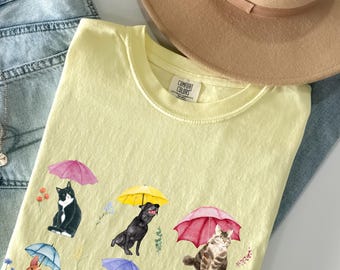 Raining Like Cats and Dogs T-Shirt, Dog and Cat Mama Shirt, It's Raining Cats and Dogs, Cute Cat Top, Cute Dog Shirt, Paw Shirt Gift