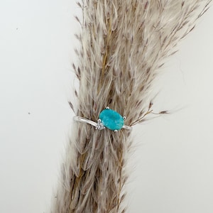 Vintage Western Turquoise Ring/ Size 6 to 9 / 925 Sterling Silver / Minimalist Ring. Dainty Boho Jewelry/ Western Ring