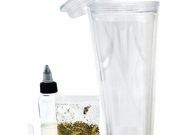 Skylety Schneekugel-Becher Set 473ml - DIY Becher Mit UV-Harz & Glitzer 12 Farben