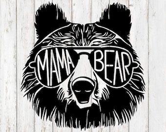 Mama Bear SVG | Mama Bear with Sunglasses | Mommy SVG | Mom To Be Svg | Mama Bear Cut file | Bear Mama | Mama Svg | Momma Bear Svg.