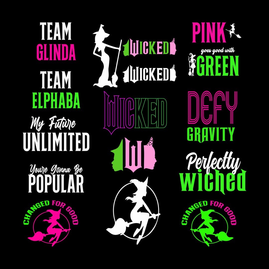 Wicked Movie Svg, Wicked Png, Wicked Cricut ,elphaba, Glinda ...
