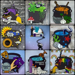 Witch Cauldrons/Book Enamel Pins