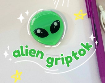 Alien Phone Grip, Retro Phone Holder, Kawaii Phone Grip, Accessory, Holder, Charm, Kindle Stand