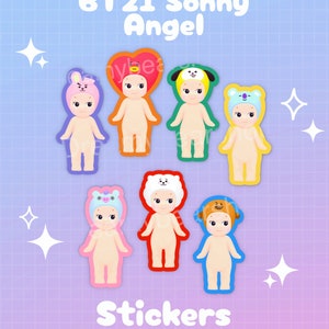 Sonny Angel Stickers, Waterproof Holo Vinyl Sticker Pack and Sheet, Tiny  Angels Series, PLCREATES